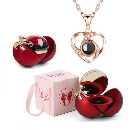 “Corazón de Rosa: Collar del Amor Eterno”